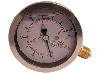 Manometer, 0-25 bar, 63mm, SF, uttak ned