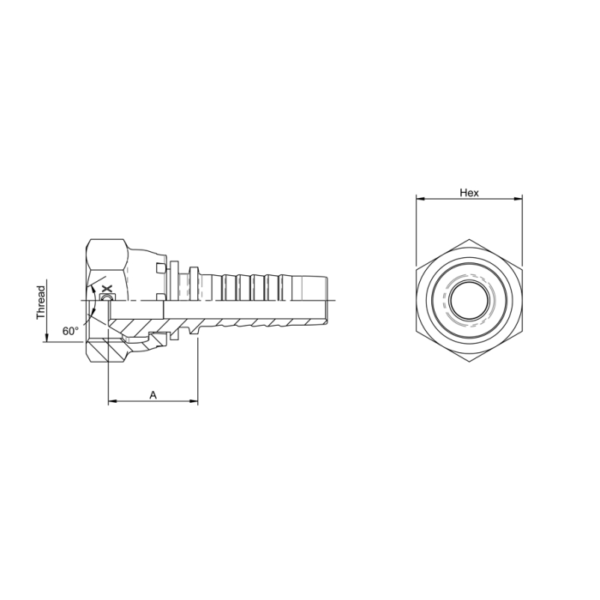 Slangesokkel, 1/4" - 1/4" BSP Female SF - Bilde 3