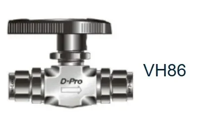 Kran, DK-Lok, Ball valve 8mm OD, 316, Panel nut, 6000 PSI