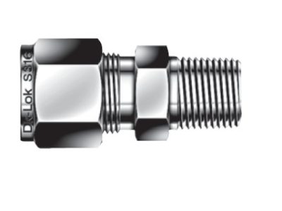 Kobling, DK-Lok, Ansats, Female Tube 10mm - Male 1/2" NPT